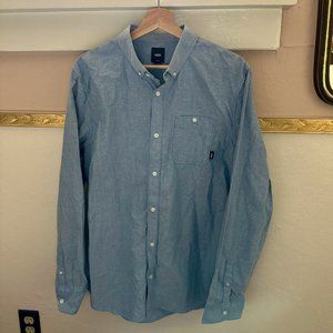 Vans Gibbon Long Sleeved Button-Down Shirt, NEW NWT, Stargazer Blue